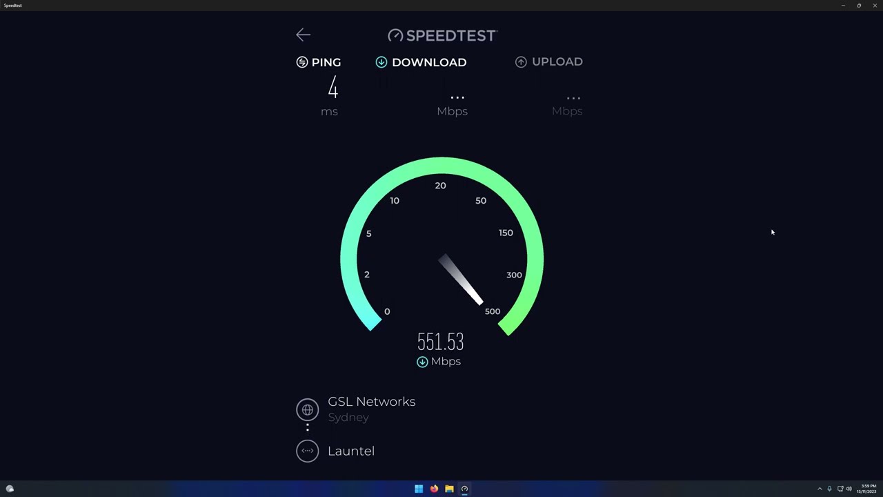 Launtel 500/200 Australia Fibre NBN Speed Test