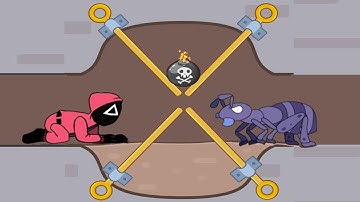 Prison escape pull pin game | Help Pink man escape All level 1-12 android, ios gameplay