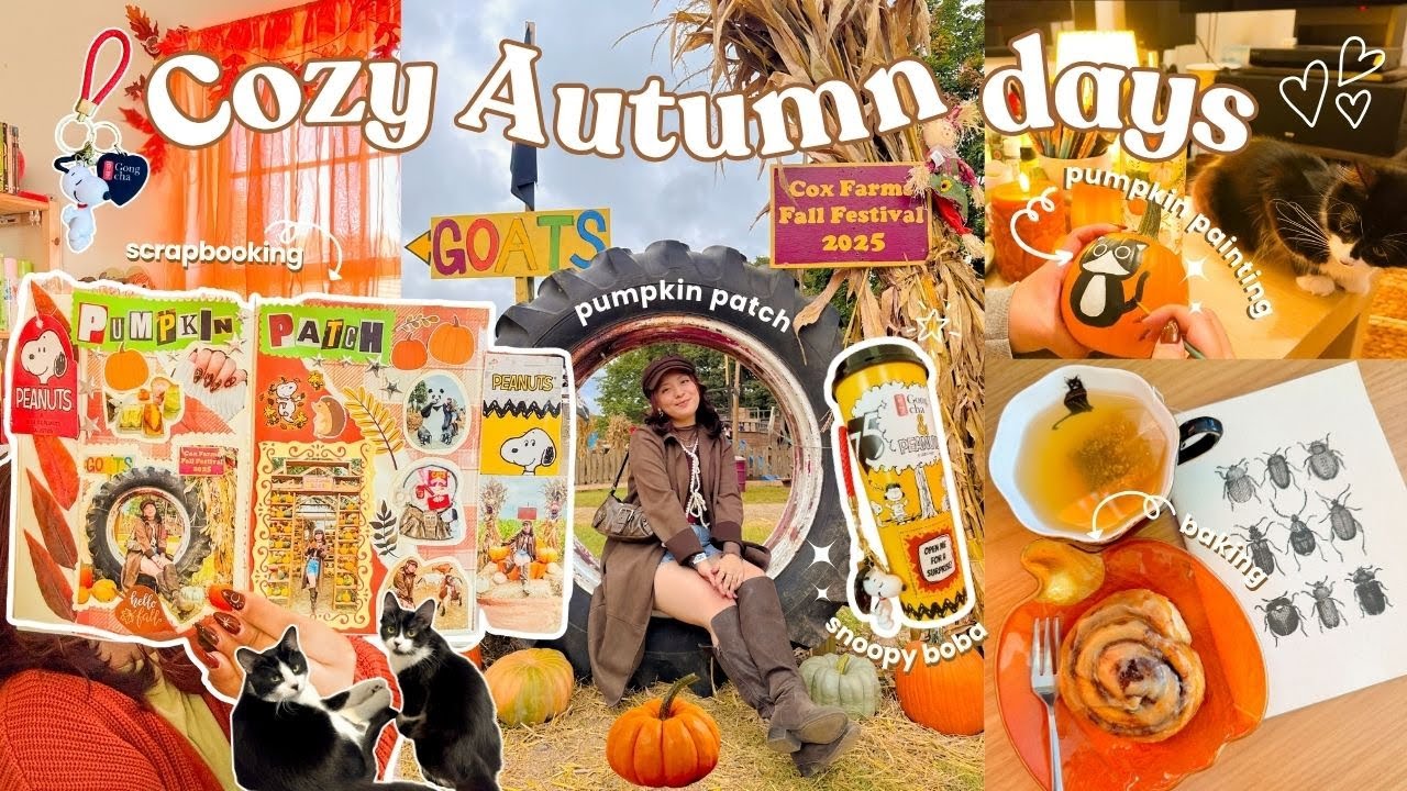 Веселый уютный осенний видеоблог🧸🎃 приключения на тыквенной грядке, скрапбукинг, кулинария + уютн...