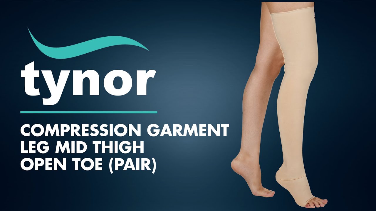Tynor Compression Garment Leg Mid Thigh Open Toe (I78) for compression in  knee, above knee & leg 