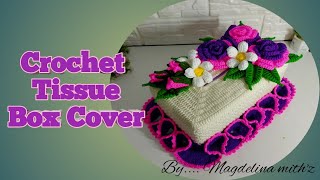 Crochet Tissue Box Cover~ Toturial sarung kotak tisu