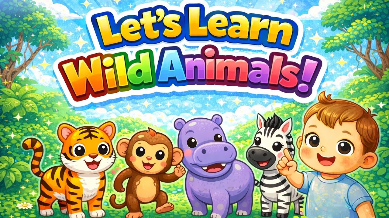 Let’s Learn Wild Animals 🦁🐯🦏| Animal Names for Kids
