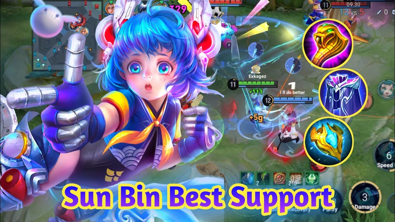 Sun Bin Honor of Kings Buff Best Support Team | Best Build & Arcana