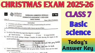 Christmas Exam 2025-26 Class 7 Basic Science | Second term exam 2025 | Today's  B.s Answer key