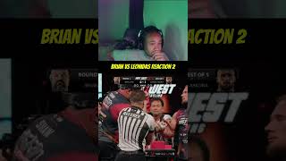 brian vs leondias reaction 2 #armwrestling #eastvswest