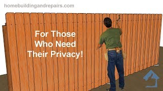 Easy To Build Wood Privacy Fence Example 1 - 1 x 6 Lapping Dog Ear