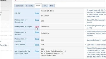 How to setup the project and department fields - Ecount ERP