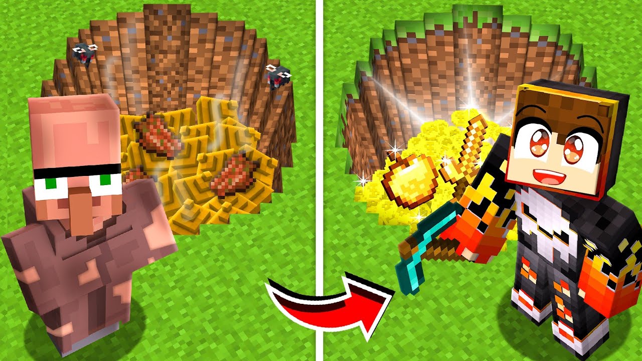 POOR vs RICH Treasures Mine Battle in Minecraft!! - YouTube