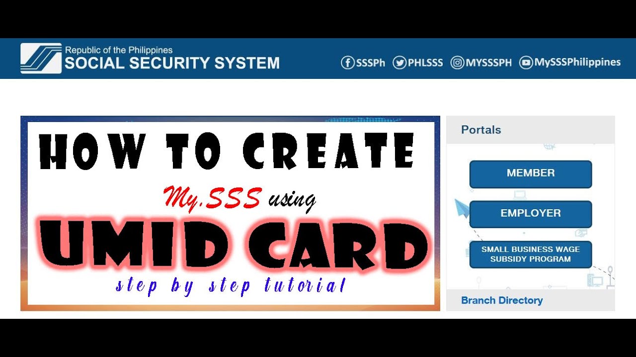 Sss how to create my sss account using umid card or sss youtube