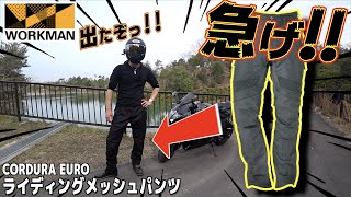 キター!! WORKMANの超絶人気ライディングパンツの夏用が…出たー!!!! 【CORDURA EURO ライディングメッシュパンツ】