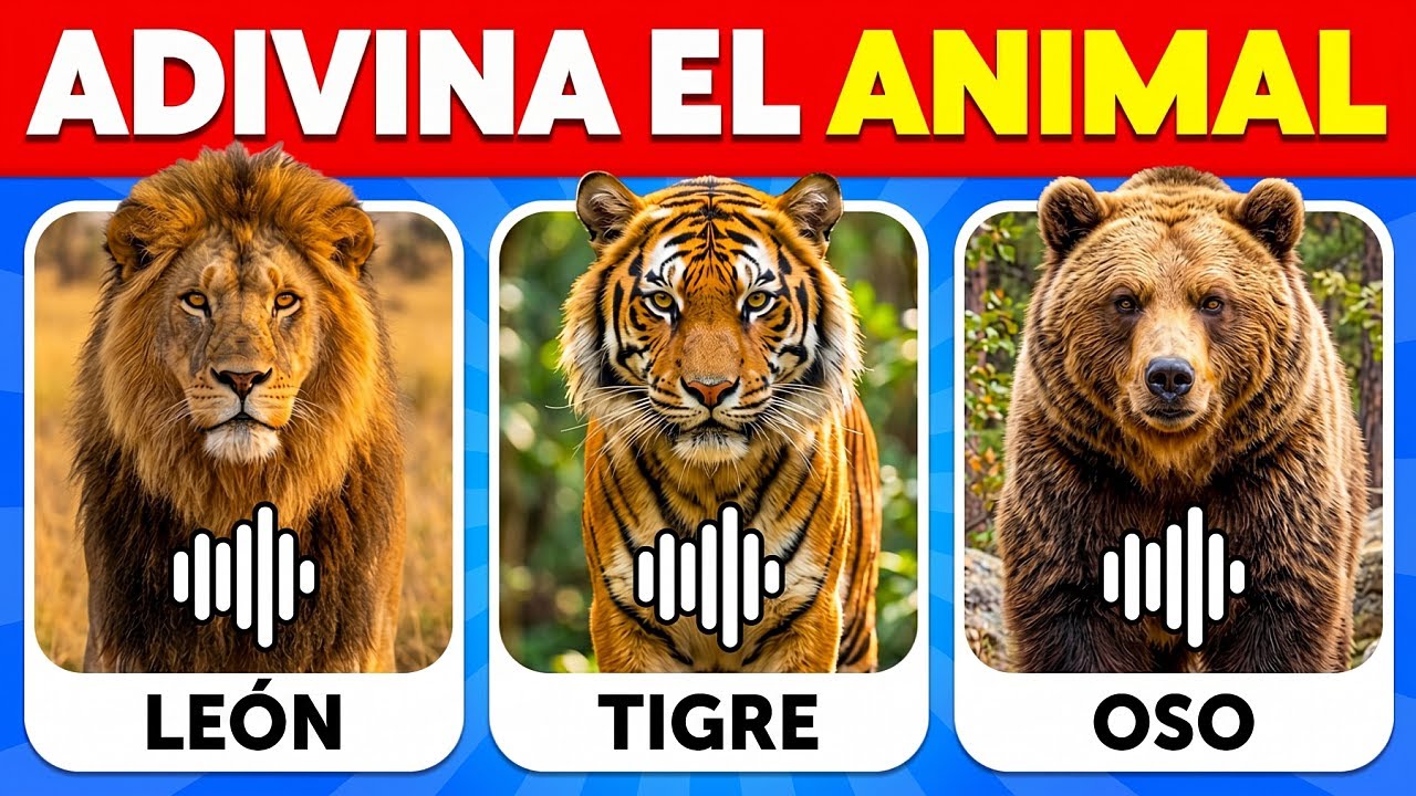 Adivina el ANIMAL por su SONIDO 🐶🦁🔊 | Quiz de 40 Sonidos de Animales ...