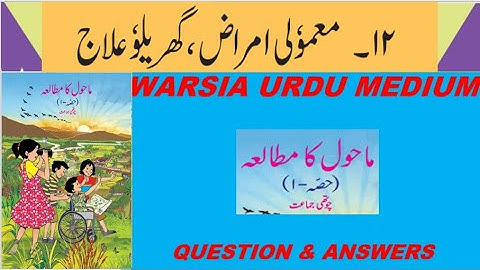 4TH EVS |  L-12 MAMULI AMRAZ AUR GHRELU ILAJ | URDU MEDIUM | SSC BOARD |
