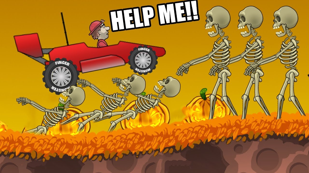 Hill Climb Racing - RACE CAR on Haunted 5557m | Walkthrough