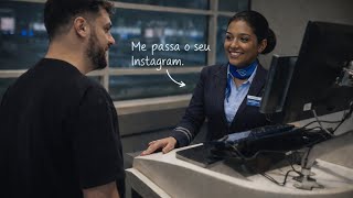 ATENDENTE GRINGA ME PEDIU ISSO NO AEROPORTO 