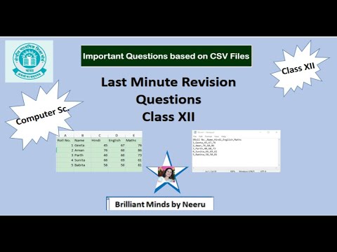 CSV Files Computer Science & Informatics Practices Class XII CBSE ...