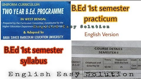 B.Ed 1st semester practicum English Version syllabus intro/English Easy Solution/BSAEU/WBUTTEPA