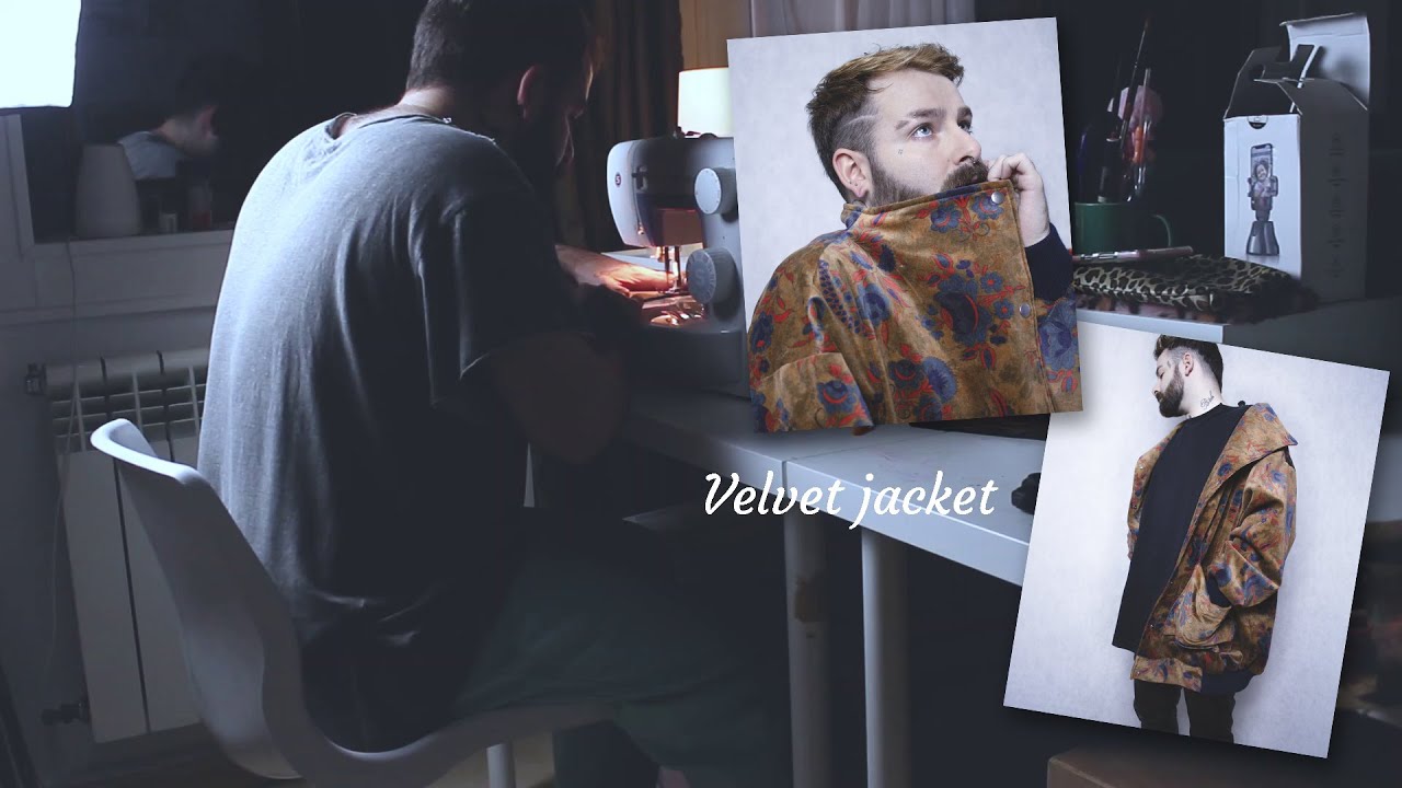 Making of printed velvet bomber jacket | Making of de chaqueta bomber de terciopelo estampado