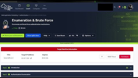 TRYHACKME Enumeration and Brute Force