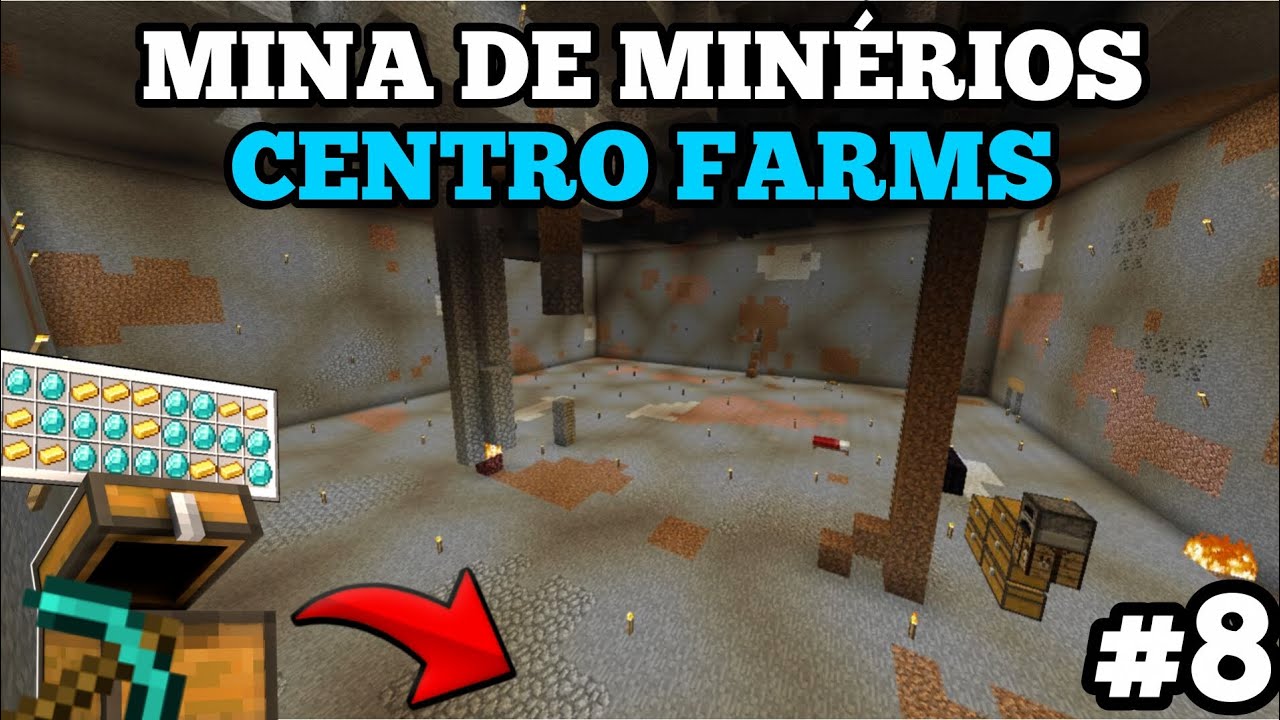 MINA DE MINÉRIOS! Ep:#8 | Abrir espaço debaixo do CENTRO DAS FARMS ...