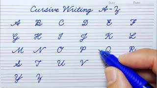 How to write English capital letters | Cursive writing A to Z | Cursive handwriting practice | ABCD screenshot 1