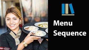 MENU SEQUENCE - Food and Beverage Service Training #2