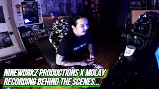 Molay at Nineworkz Productions recording behind the scenes...