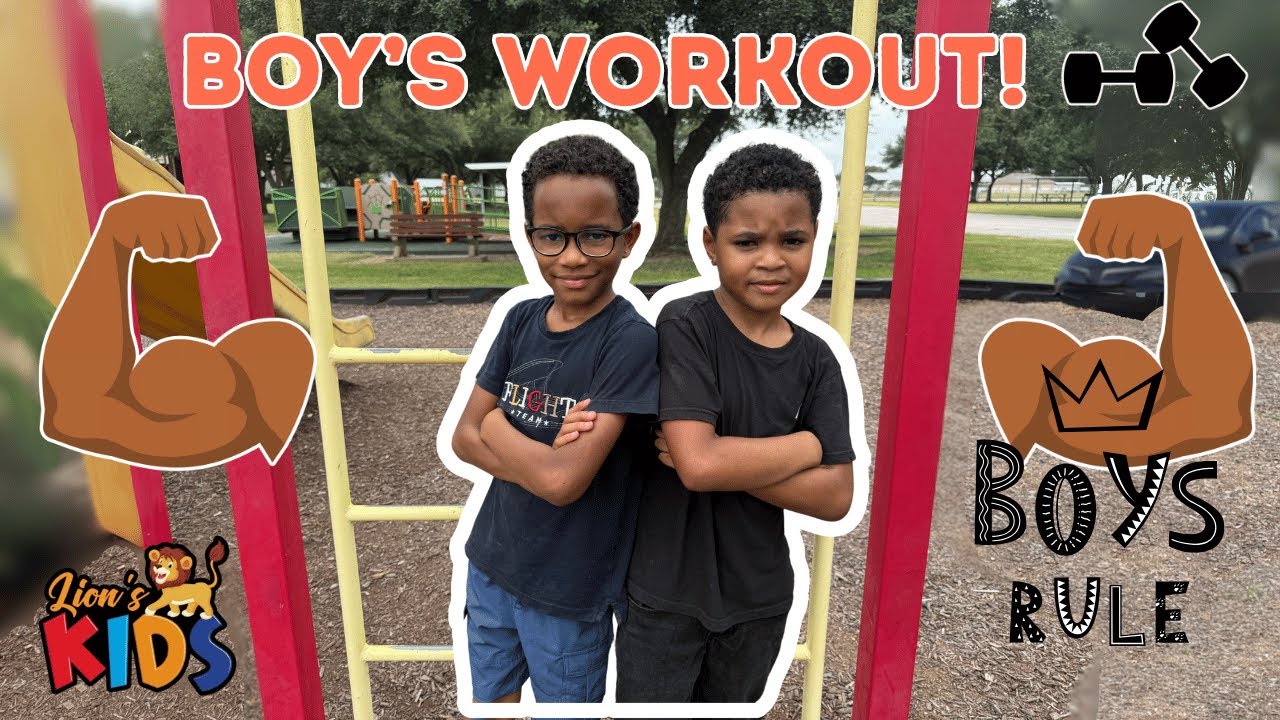 Boy's Workout! Train Like a Champ – Park Style | Lion's Kids|
