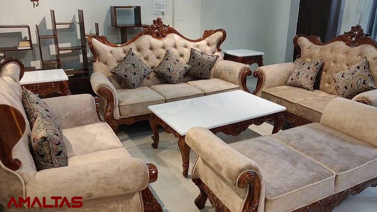 Amaltas Pure Sagwan Teak Hand Carved Sofa