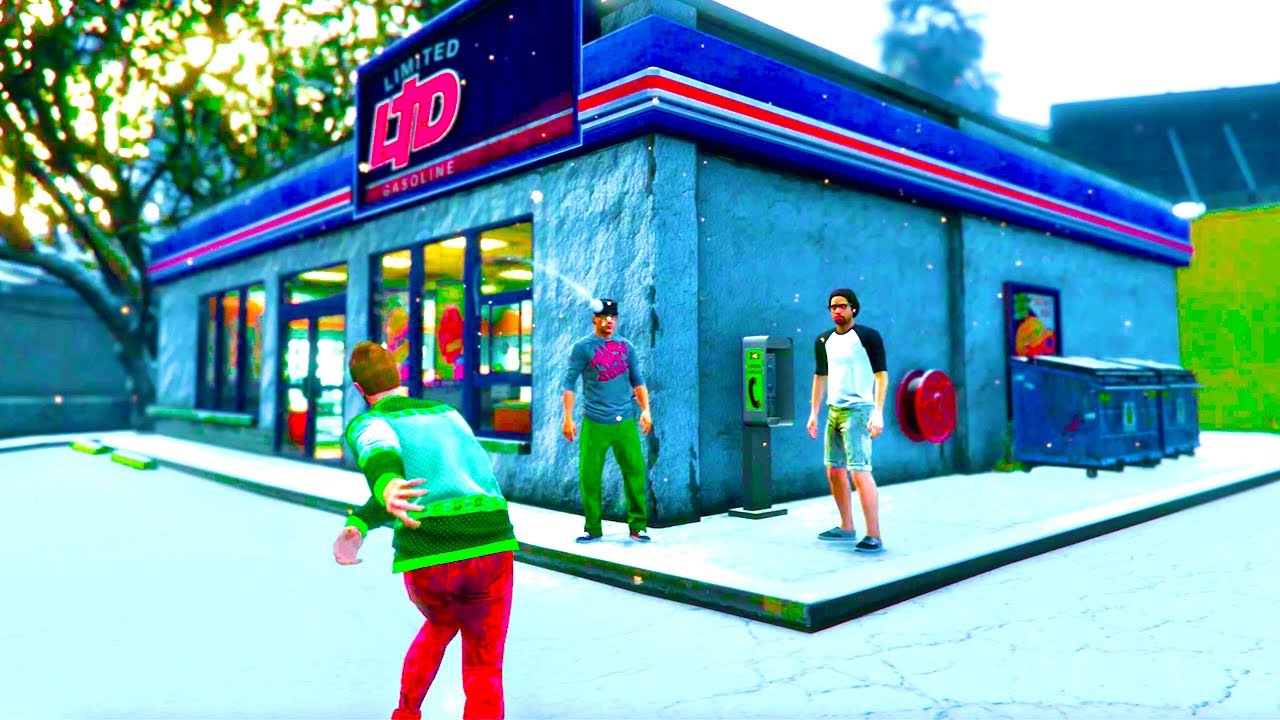 GTA Online Winter Walk in Vinewood, then Snowball Rampage ( Grand Theft Auto 5 Christmas Holiday )