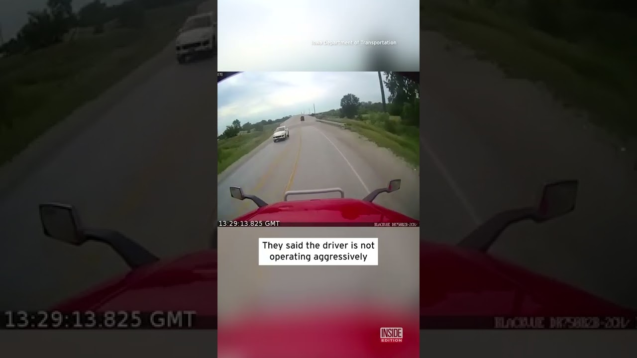 Truck Tips Over and Slides on Iowa Road shorts YouTube
