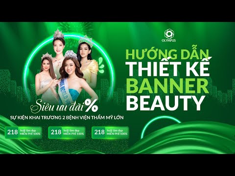 #Banner Hướng dẫn thiết kế banner Thu Cúc Beauty lĩnh vực làm đẹp