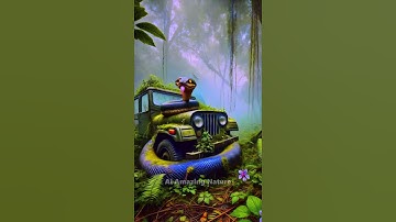 Python vs Car | Nature Exploration | Abandoned Car #shorts #trending #ai