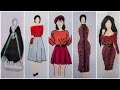 6 Stylish Girl Glitterl Dresses 👗|| Girl Beautiful Satisfying  Drawing shorts