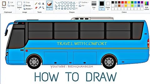 How to draw Bus Step by step on computer using Ms Paint | Bus drawing Tutorial | Drawing Bus Easily.