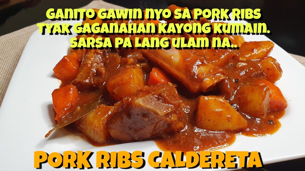 PORK RIBS CALDERETA masarap sa hapunan caldereta. YouTube