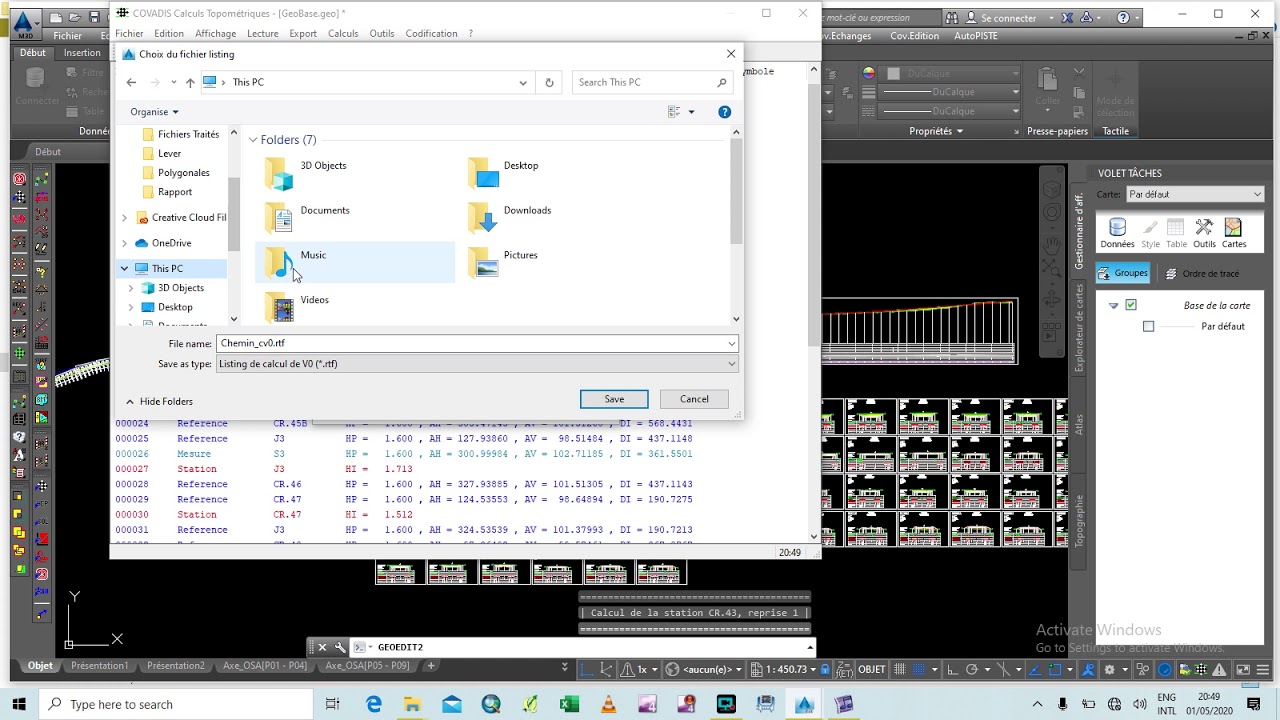 Calcul Topométrique | Covadis : Comment calculer une Polygonale Encadré dans Covadis ?