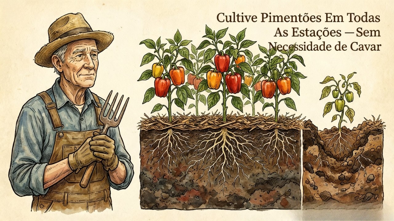 Cultivar pimentões a temporada toda — Sem cavar