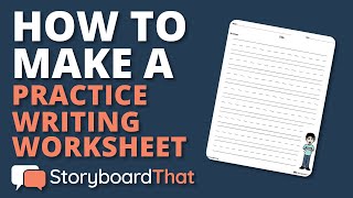 How to make a Handwriting Practice Worksheet in the Storyboard Creator