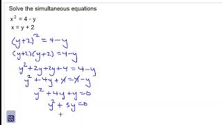 solving one linear and one quadratic simultaneous equations