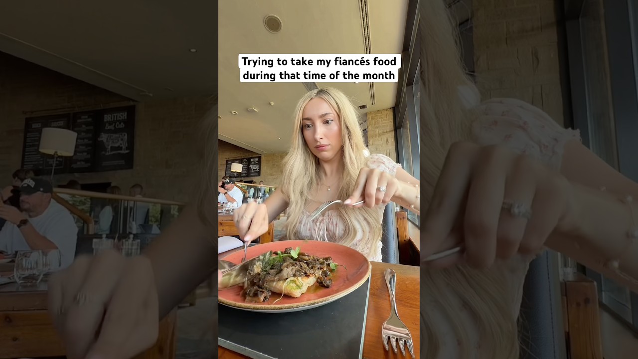 Trying to take my fiancés food during THAT time of the month 👀 #couple #prank #shorts