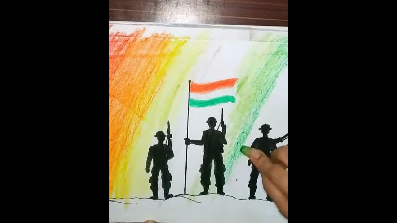 Indian Army Drawing || Easy Independence Day Drawing|| Republic ...