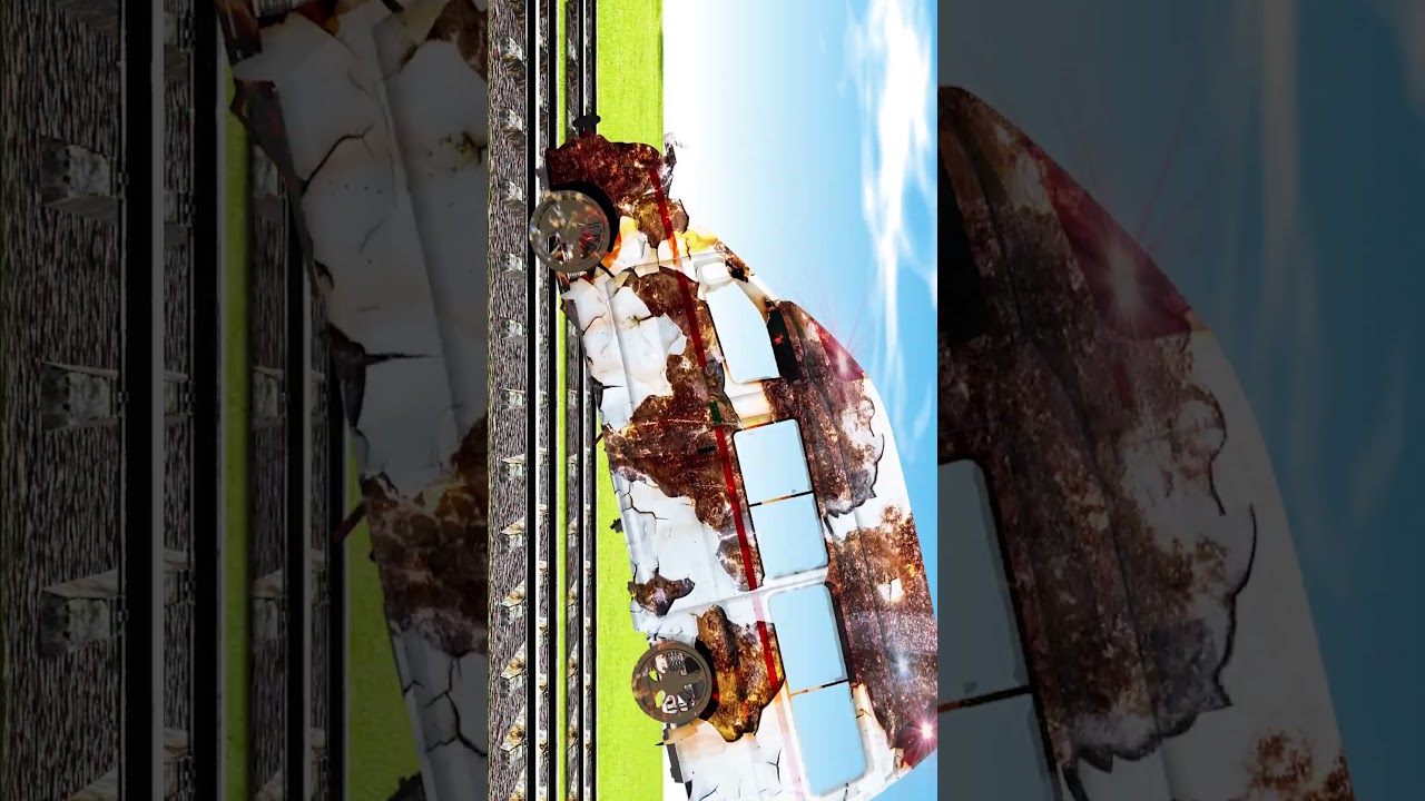 超極めつきな老朽化の救急車を修繕する踏切さん_1 Railroad Crossings that fixed Rusty Ambulance #Shorts