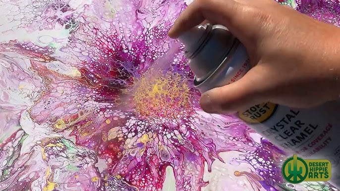 Sealing Acrylic Pour Painting with Krylon Crystal Clear Acrylic