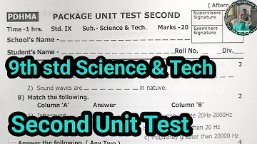 class 9 science & tech. second unit test question paper 2023