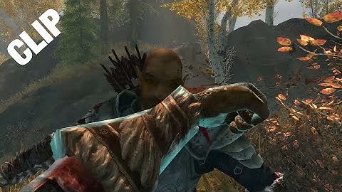 Skyrim Pure Ordinator Argonian Bear Trapper Build (legendary) / clip: Fight 2 enemies #shorts