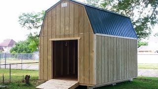 12x16 Barn (Gambrel) Shed with Galvalume Metal Roofing, Roll up Door and Ramp. http://www.stoutsheds.com/shedplans http://