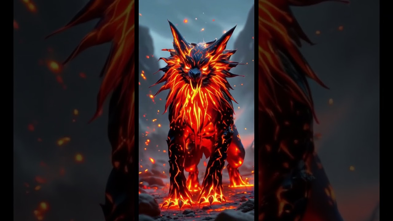 Lycanroc + lava = lion + lava  