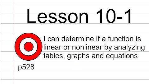 Lesson 10-1 Linear and Nonlinear Functions