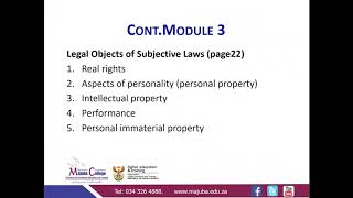 Public Law N6 (Subjective Laws - Module 3) - Mr. H. B. Dlamini