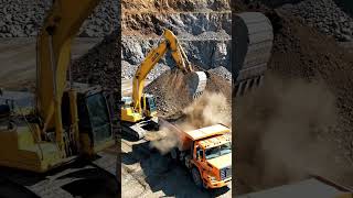 Heavy Excavator Loading Dump Trucks #Excavator #Construction #Excavation